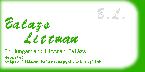 balazs littman business card